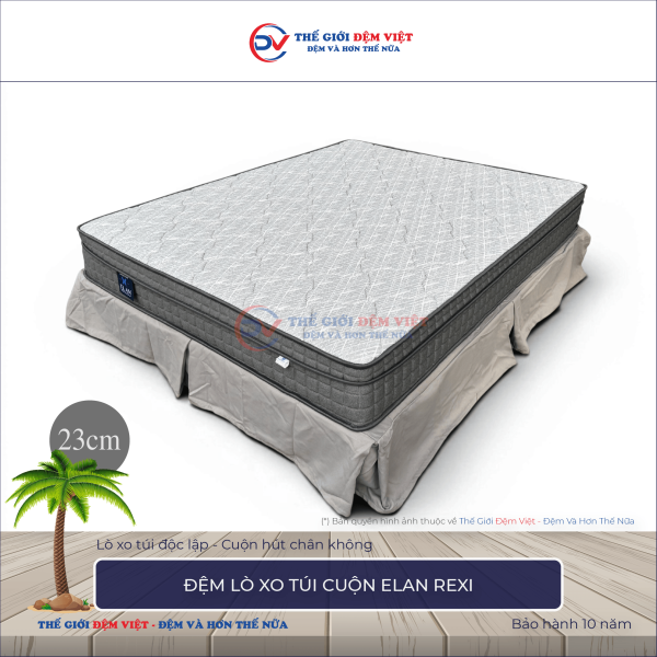 Đệm lò xo túi cuộn Elan Rexi - Dày 23cm